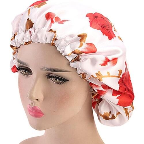 Women Silky Turban Print Bonnet Sleepping Headwrap