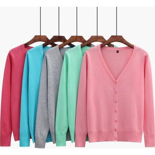 Women Fashion Sweaters Knitted Cardigan Full Sleeve Plus Size 6xl v neck Sweater Casual Female Winter Warm Loose ouc1206