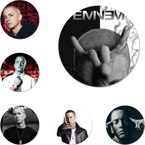 58mm Hip Hop Rapper Eminem Icons Pins Badge Decoration Brooches Metal Badges For Clothes Backpack Decoration