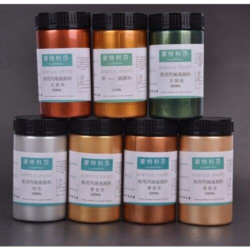 300ml Gold Paint Metallic Acrylic Paint Waterproof For Statuary Coloring DIY