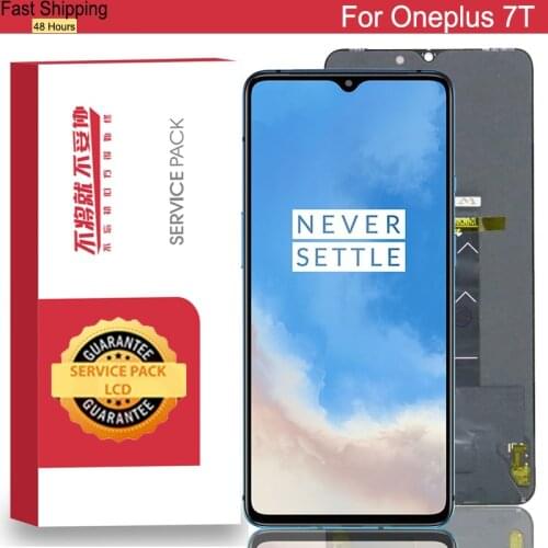 100% Original 6.55'' Amoled LCD with frame for Oneplus 7T Display Touch Screen Digitizer Assembly One plus 7T Repair Parts