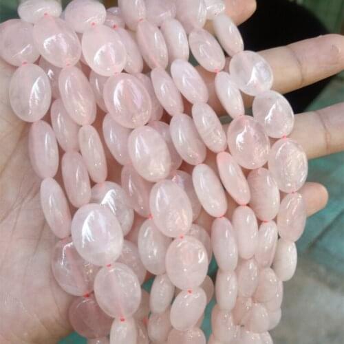 12x16x6mm Oval Shape Natural Rose Quartzs Stone Beads DIY Loose Pink Crystal Beads For Jewelry Making Necklace Earring 15
