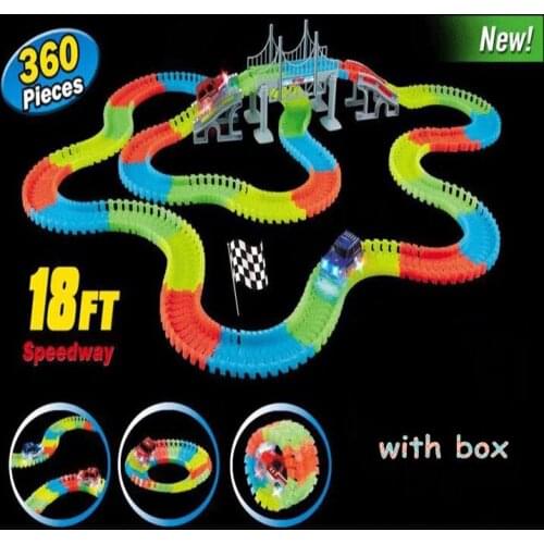 360pcs DIY Universal Accessories for Glow in the Dark Magical Track Educational Rail Car Toy Racil Tracks Car Kids For Toys Gift