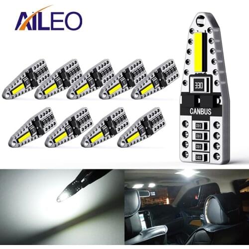 AILEO 10Pcs W5W T10 LED Canbus Bulbs for Audi BMW VW Mercedes Car Interior Dome Light Trunk Lamp Parking Lights Error Free 12V