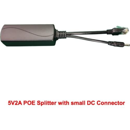 CCTV Accessories DC5V 2.0A POE Splitter with small 2 pin DC connector 802.3af Standard International 48V input to 5V output