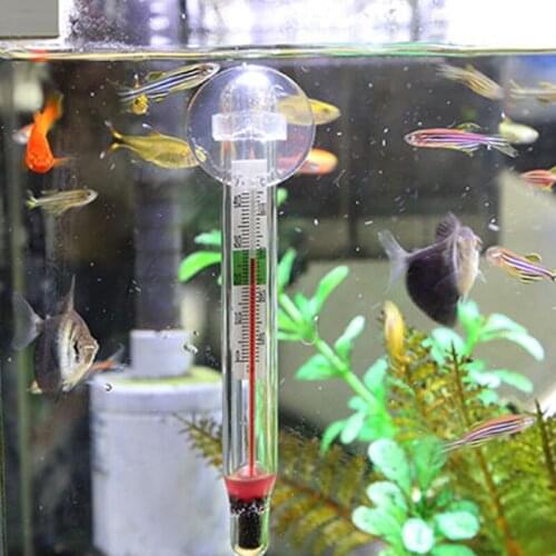 Aquarium Thermometer High Precision Aquarium Diving Thermometer Glass Fish Tank Special Suction Cup Thermometer 2Pcs