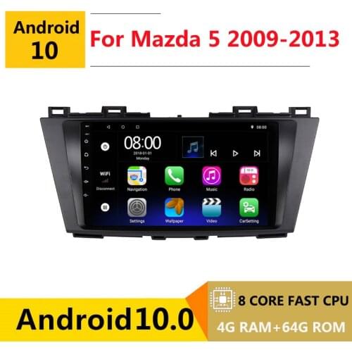 2 din 8 core android 10 car radio auto stereo for Mazda 5 3 CW 2009 2010 2011 2012 2013 navigation GPS DVD Multimedia Player