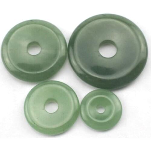 Donut shape green aventurine jad beads natural stone beads DIY loose beads for jewelry making 1 Piece wholesale