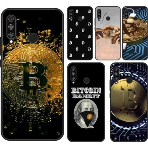 Bitcoin BTC Case For Huawei P20 P40 Lite Mate 20 10 Lite P30 Pro P Smart 2021 2019 Back Cover Coque