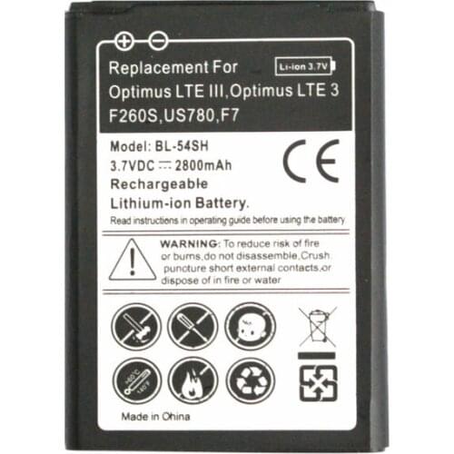 Ciszean 2800mAh BL-54SH BL 54SH BL54SH Replacement Battery For LG Optimus LTE III Optimus LTE 3 F260S /K/L F260 US780 F7 ect