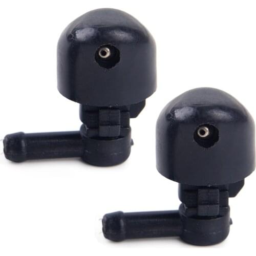 CITALL New 2PCS Car Black Plastic Single Hole Rear Window Wiper Windshield Spray Washer Nozzle Jet Sprayer For Most Car