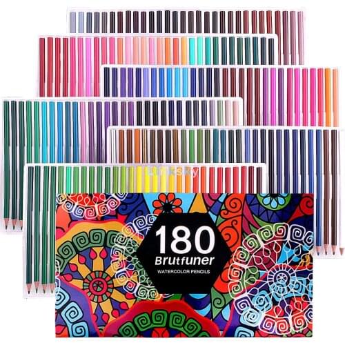 Brutfuner Wood Colored Pencils,180 Watercolor Pencils Coloring Pencils for Adult Coloring Books,Sketching, Painting