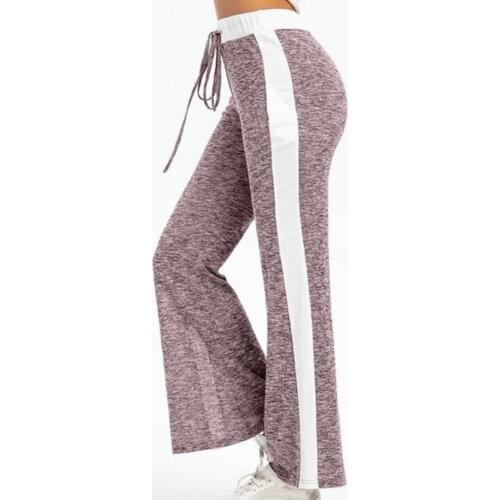 50%HOT Fashion Women Loose High Waist Wide Leg Drawstring Straight Long Trousers Pants