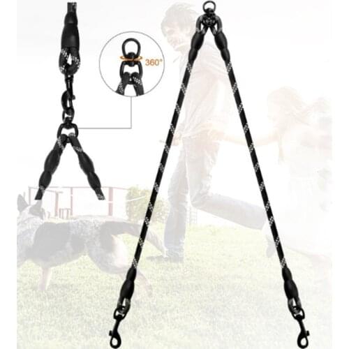 Reflective Double Dog Leash For Two Dogs Nylon puppy Dog Coupler For Walking Training small Medium Large big Two Dogs lead