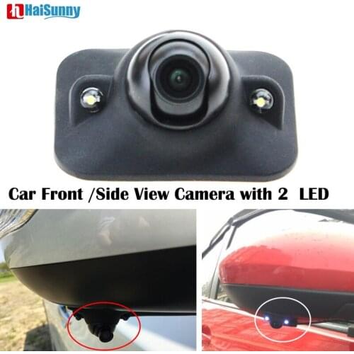 HaiSunny Mini HD Night Vision Car Front Side View Camera with 2 IR LED Blind Spot Area Shooting Waterproof