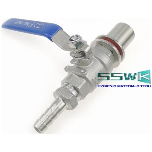 1/2" (DN15) SS304 Stainless Steel Weldless Compact Ball Valve & 12mm Hose Barb-Homebrew Beer Kettle Pot