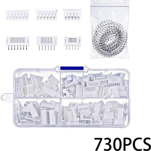 730Pcs 2.0mm Male Female Connector Kit with PHR 5/6/7 Pin Housing and Female Pin Header Terminal Connector Kit