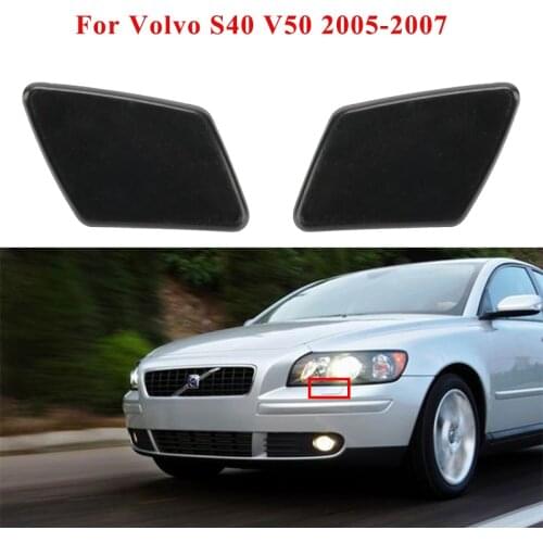 Left & Right Front Bumper Headlight Washer Nozzle Spray Jet Cover Cap for Volvo S40 V50 20005 2006 2007 #39991798, 39991799