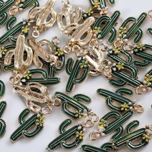 Cute Alloy Material Cactus Shape Beads 10/20Pcs Irregular Shape Spacer Beads Suitable For DIY Necklace Earrings Accessories