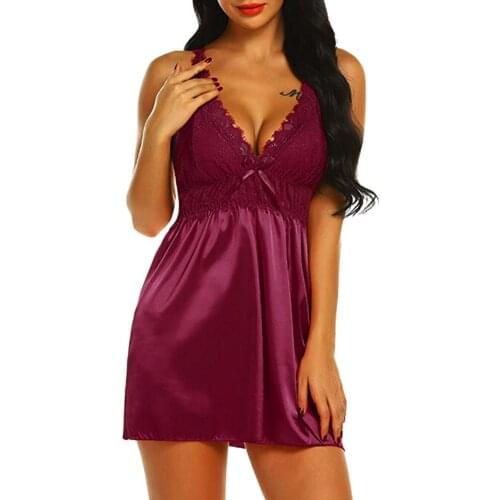 Women Clothes Healthy Back Up Floral Lace Nightdress Sexy Women Backless Nightdress Sleepwear Nightwear Female Homewear Cloth