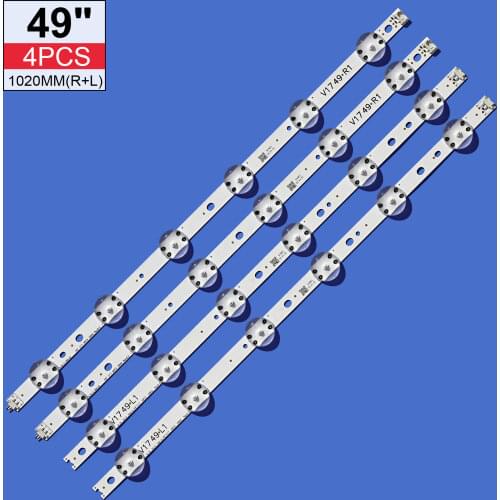 New Kit 4 PCS LED strip For LG 49UV340C 49UJ6565 49UJ670V V17 49 R1 L1 ART3 2862 2863 6916L-2862A 6916L-2863A