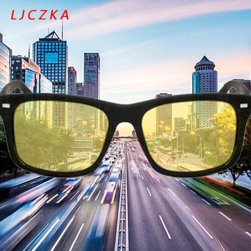 Night Vision Glasses Night Driving Sunglasses Polarized Mens Sun Glasses Driver Yellow Lens Anti-Glare Goggles UV Eyeglasses