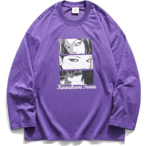 Retro autumn print long sleeve T-shirt