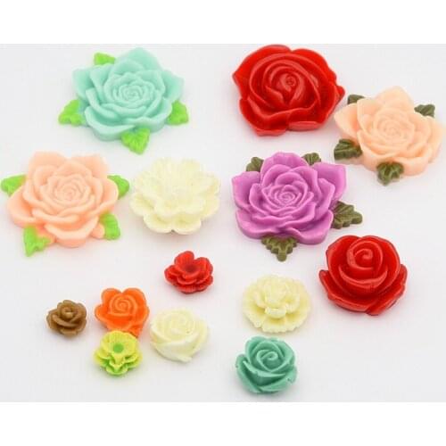PandaHall 200g Mixed Style Flat Back Spring Flower Resin Scrapbooking Cabochon Jewelry Making DIY Finding Accessories Decoration