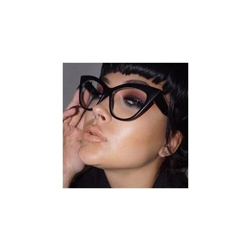 Sexy Cat Eye Eyeglasses Women 2021 Luxury Brand Designer Eyewear Vintage Fashion Transparent Lens Blue Light Blocking Glasses