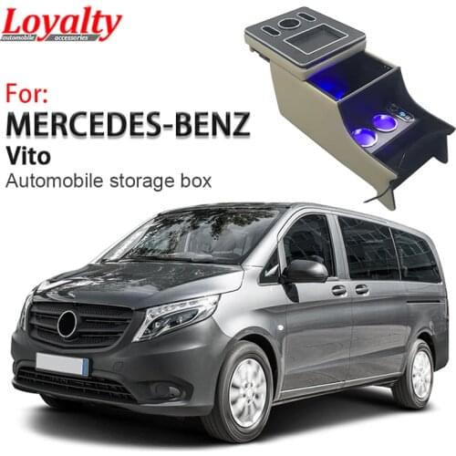 Loyalty LED Light Armrest Box Central Content Storage Box for Mercedes-Benz Vito W447 2016 2017 2018 Car Accessories