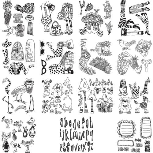 Clear Stamps Folk-custom Clothes Head Body Leg Part Fashion Ornament Adorable Animals A-Z Alphabets Notice Banner 2021 New