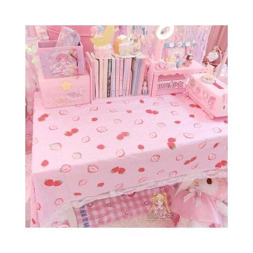 Pink love printing pastoral cotton and linen tablecloth table cloth household cover towel table cover antependium hollow lace