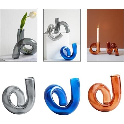 Glass Desktop Flower Vase Plant Centrepiece for Party Decorative Ornaments