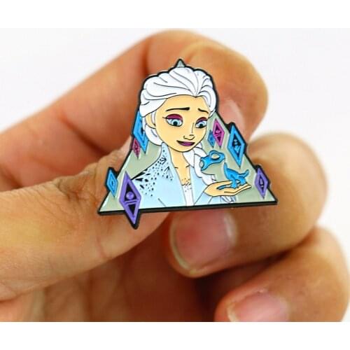 Frozen Cartoon Brooch Snow White Badge Pin Enamel Jewelry Brooches Denim Shirt Collar Badge Lapel Friends Gifts