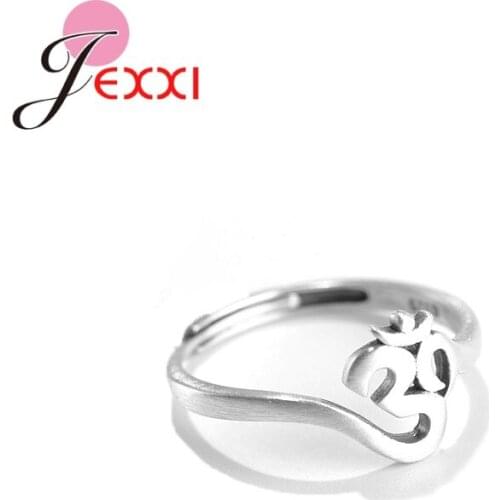 Real Sterling Silver 925 Wealth Symbol Shape Rings Opening Finger Rings For Women Free Size Silver Party Jewelry Gift