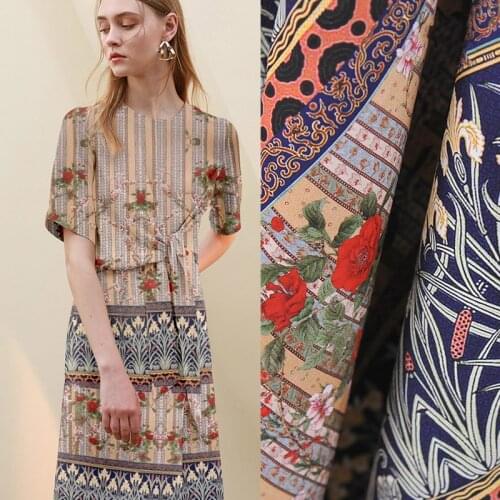 112cm wide natural silk stretch double Joe fabric inkjet silk fabric silkworm fabric clothing fabric 135cm positioning fashion