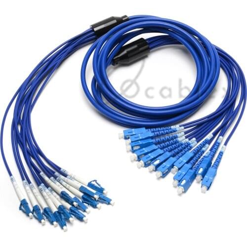 12 Pieces Armored LC UPC-SC UPC 3.0mm Armored Fiber Patch Cord Jumper Cable SM Simplex Single Mode Optic for Network