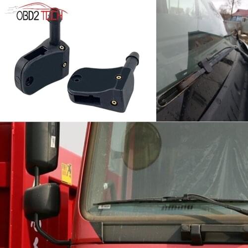 2 Pcs Universal Car Front Windshield Windscreen Washer Spray Jet Spout Cover Washer Outlet Wiper Nozzle Adjustment Wiper