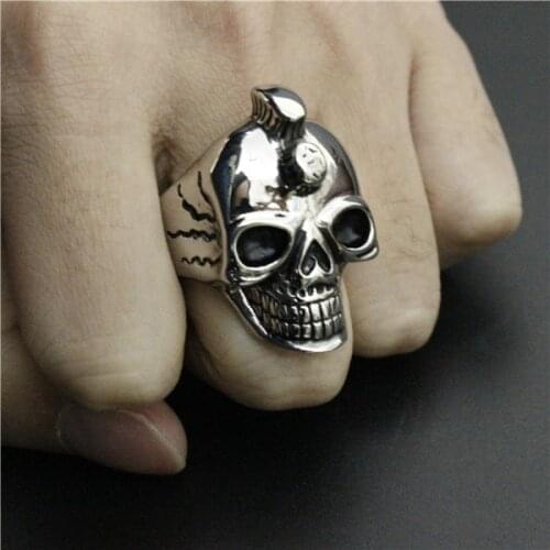 2016 New Polishing Fashion Alien Skull Ring 316L Stainless Steel Top Quality Fashion New Design Skull Ring