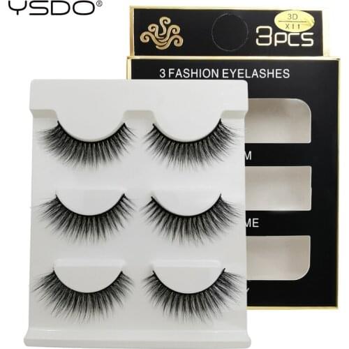 3 pairs eyelashes + 1 piece eyelash tweezers makeup false lashes set hand made cilios natural long 3d mink lashes volume lashes