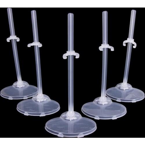 5 Pcs Translucence DIY Doll Stands Toy Support Bracket Figure Display Holder for Barbie Doll 12'' Accessories Houseplay Kids Toy