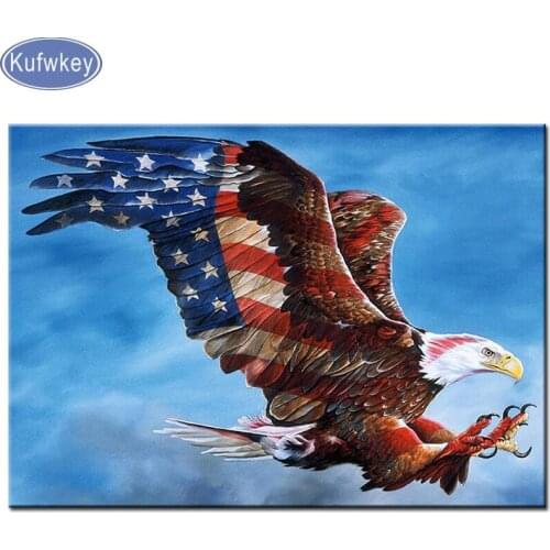 DIY Diamond Painting With Square Stones Eagle Full Diamond Embroidery Complete Kit National Flag American style Diamond Art