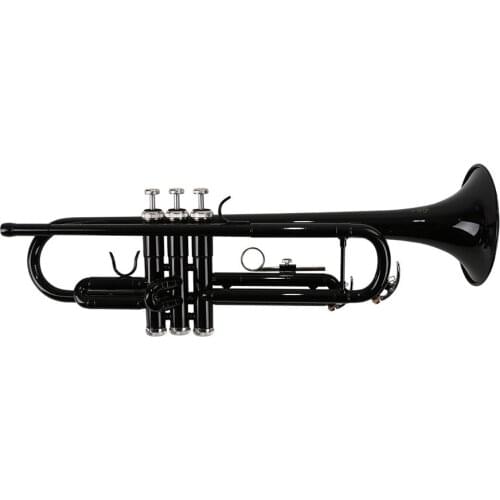 Trumpet Bb B Flat Brass Phosphor Copper Exquisite with Mouthpiece Cleaning Brush Glove Strap / Black