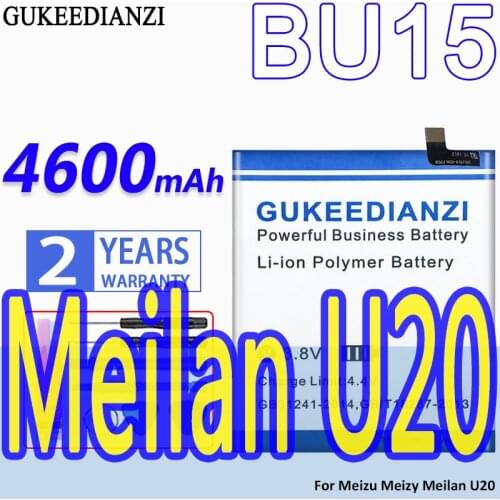 High Capacity GUKEEDIANZI Battery BU15 4600mAh For Meizu Meizy Meilan U20