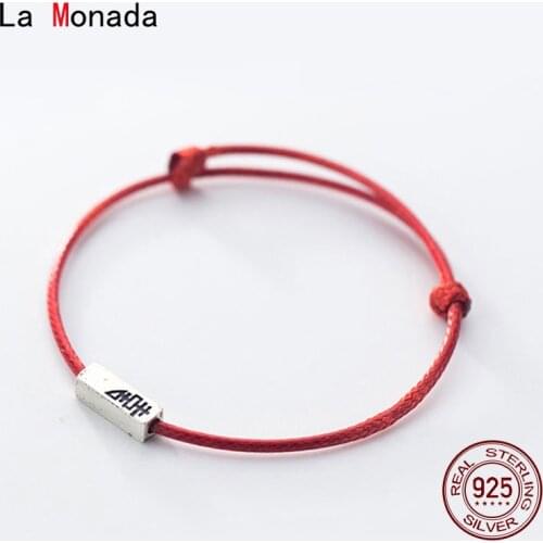 La Monada Couple Red Thread For Hand 925 Sterling Silver Bracelet Red Thread String Rope Bracelets For Women Silver 925 Chinese