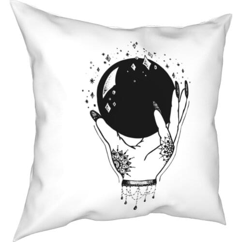 Crystal ball pillowcase pillow cover gift fortune teller Mandala tattoo design throw pillow case cover house zipper 40*40cm