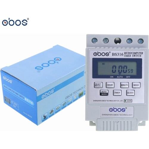 KG316T AC 220V 25A Din Rail LCD Digital Programmable Electronic Timer Switch Digital Timer Controller BS316