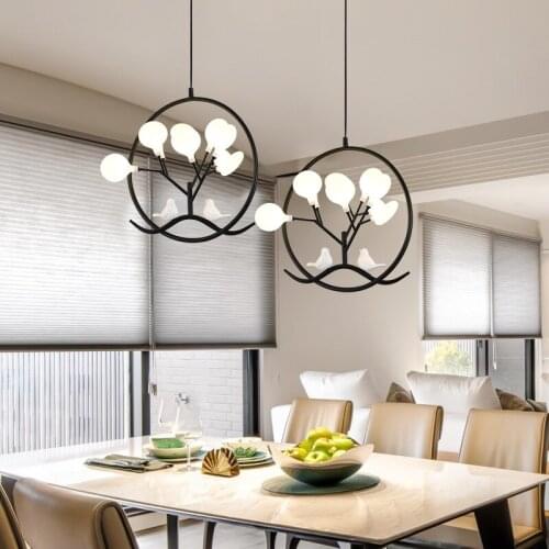 Hand-made birdcage chandelier home decoration design Nordic wood lamp indoor led lighting for dining room bar e27 chandelier