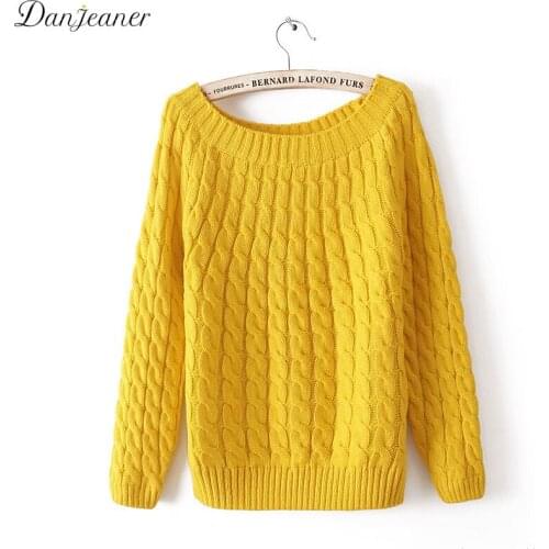 Danjeaner Autumn Winter Sweaters Women Knitted Retro Twisted Flower Pullover Fashion Candy Colors O-neck Long Sleeve Jumpers