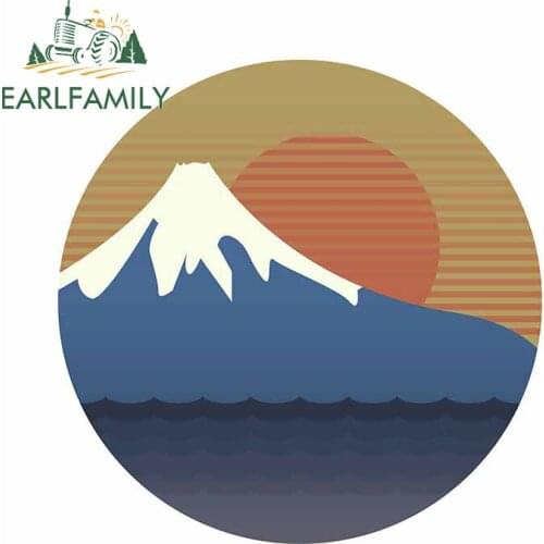 EARLFAMILY 13cm x 12.8cm for Mount Fuji Car Stickers Windshield Cartoon Decal Fine Air Conditioner Refrigerator SUV RV Graphics